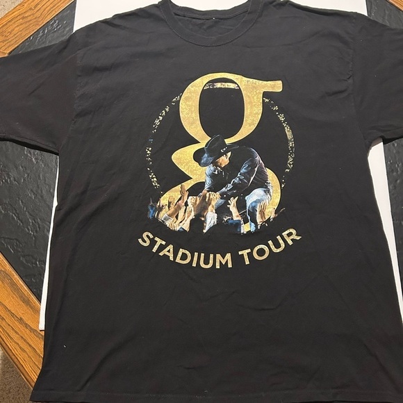 Garth Brooks Tops - Garth Brooks Black n Gold Short Sleeve Concert Stadium Tour T-shirt Size 2XL